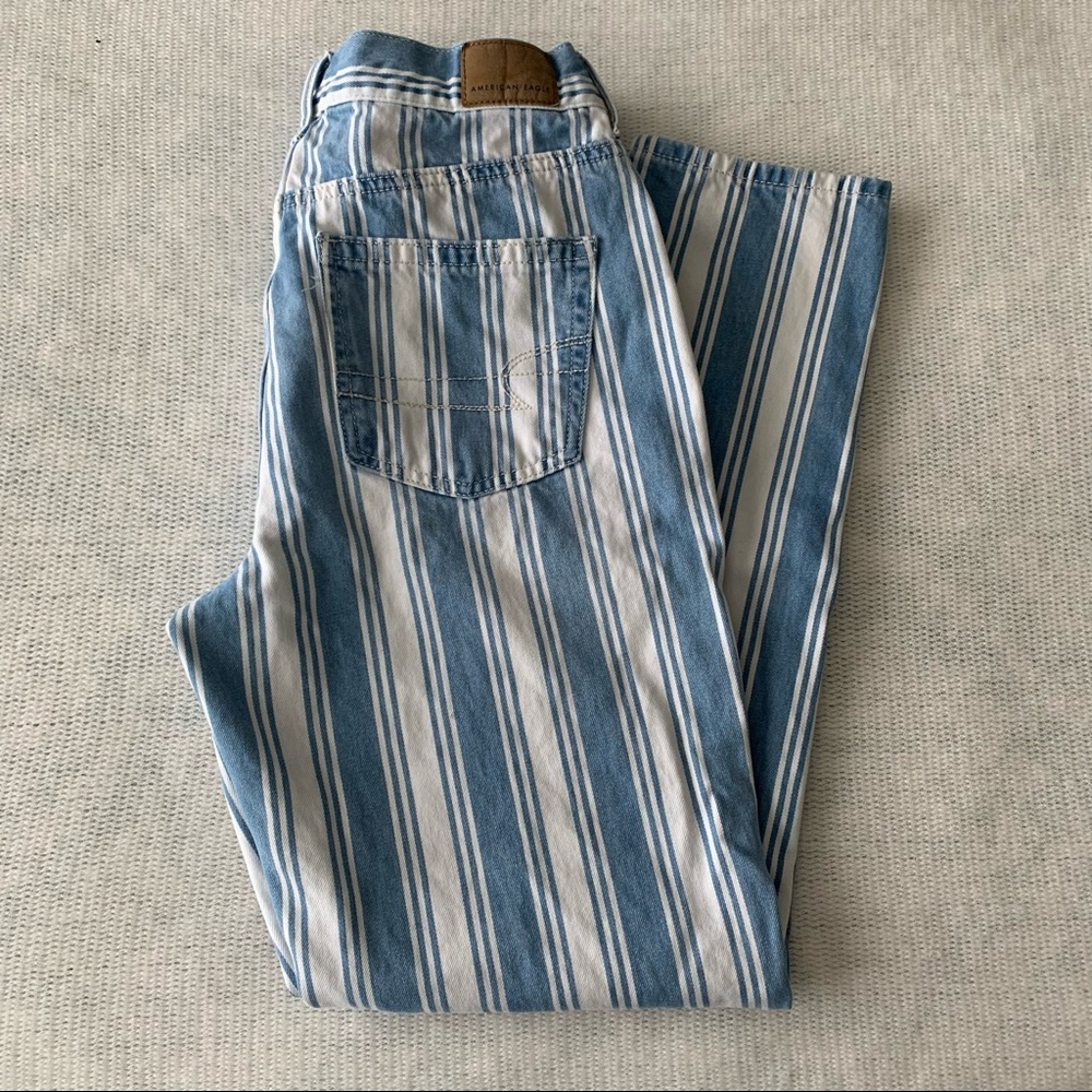 American Eagle Blue & White Striped Jeans, Sz 2